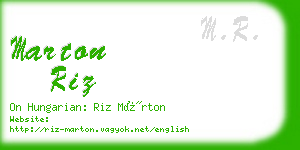 marton riz business card